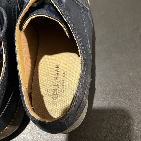 Cole Haan OS Grand Wingtip Oxford Men's 10 Blue C12699 Leather Shoes - Picture 9 of 10